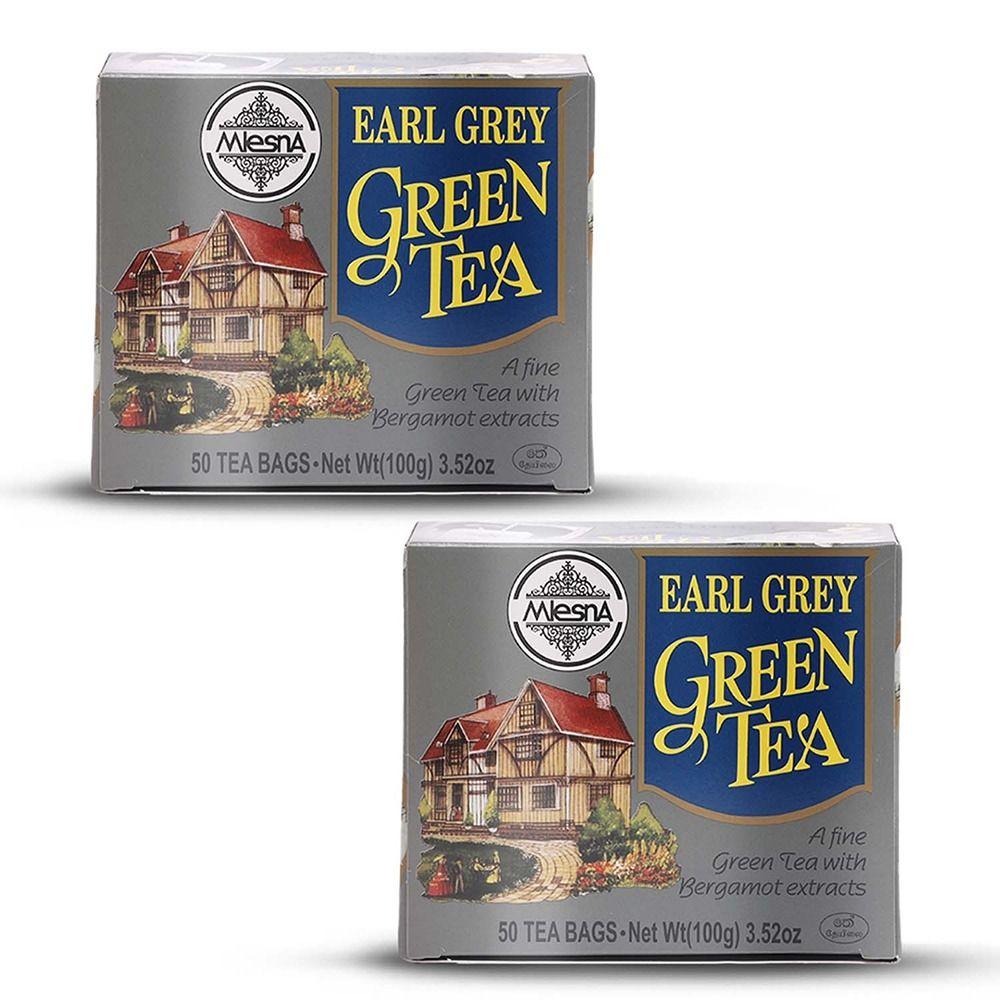 Mlesna Earl Grey Green Tea Flavoured Green Tea Bag 200g (100g x 2) (Pack of 2) (100g each)