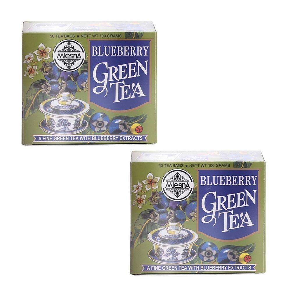 Mlesna Blueberry Green Tea Flavoured Green Tea Bag 200g (100g x 2) (Pack of 2) (100g each)