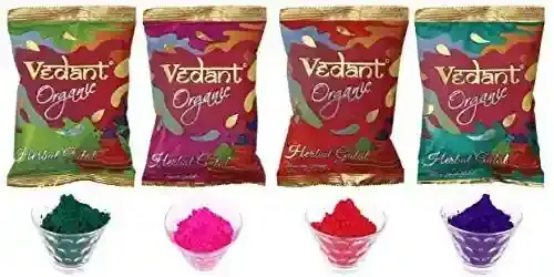 Holi Herbal Gulal - 100% Organic, 10 Pcs (100Gm X 10), Multicolor, Kid