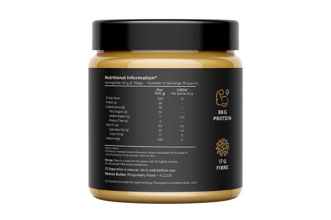 Auric Natural Peanut Butter- Smooth & Creamy - Gluten & Lactose free 340gm