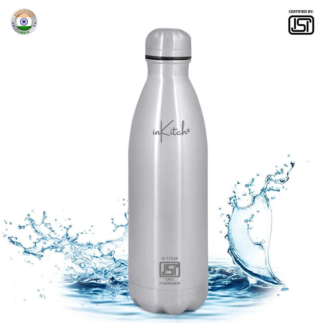 inKitch ISI Certified Stainless Steel Insulated Water Bottle- 24 Hrs Hot or Cold (500 Ml, 1)