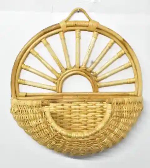 Cane Crafted Rising Sun Basket for Extra Storage