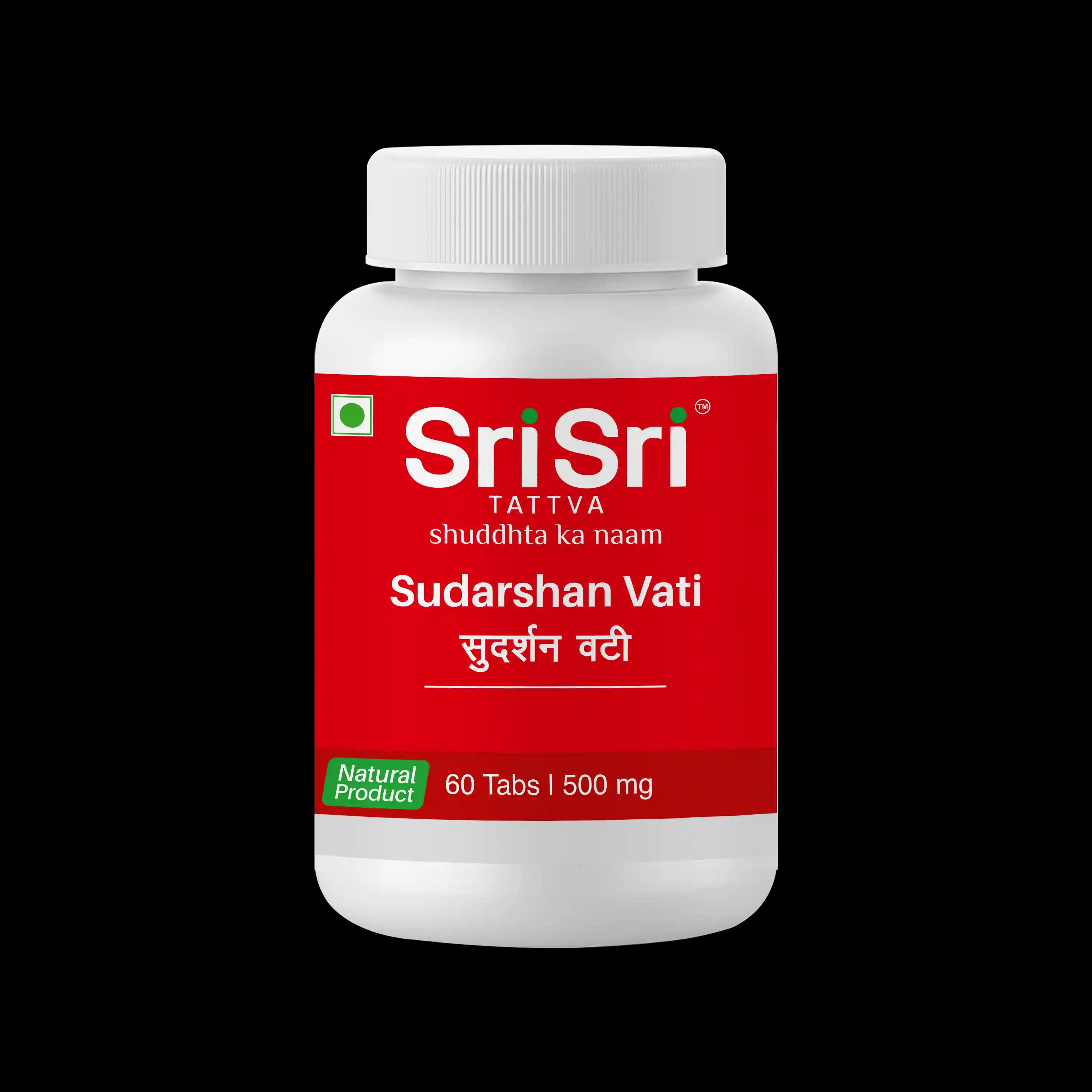 Sri Sri Tattva Sudarshan Vati - Fever & Liver Disorders , 60 Tabs | 500 Mg