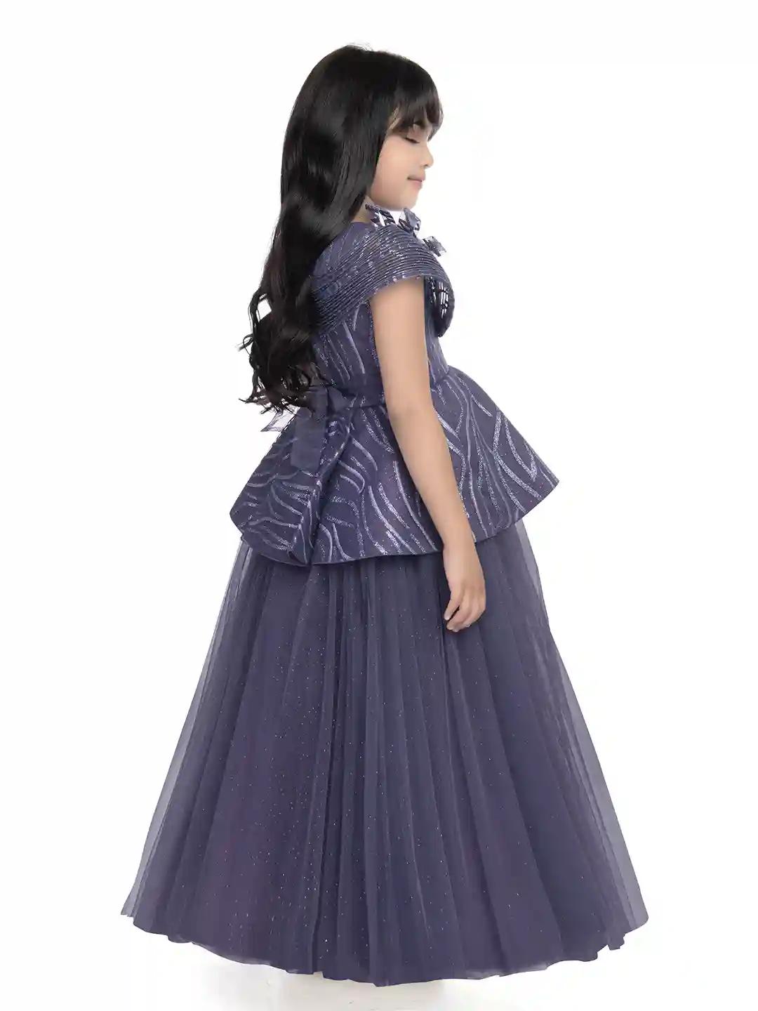 Betty Lilac Colored Net Fabric Stitched Gown - 5-6 Yrs