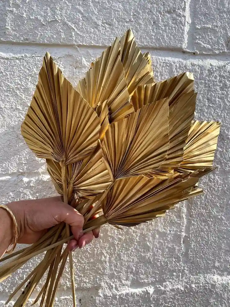 Palm Spear Cut Golden - Set Of 10