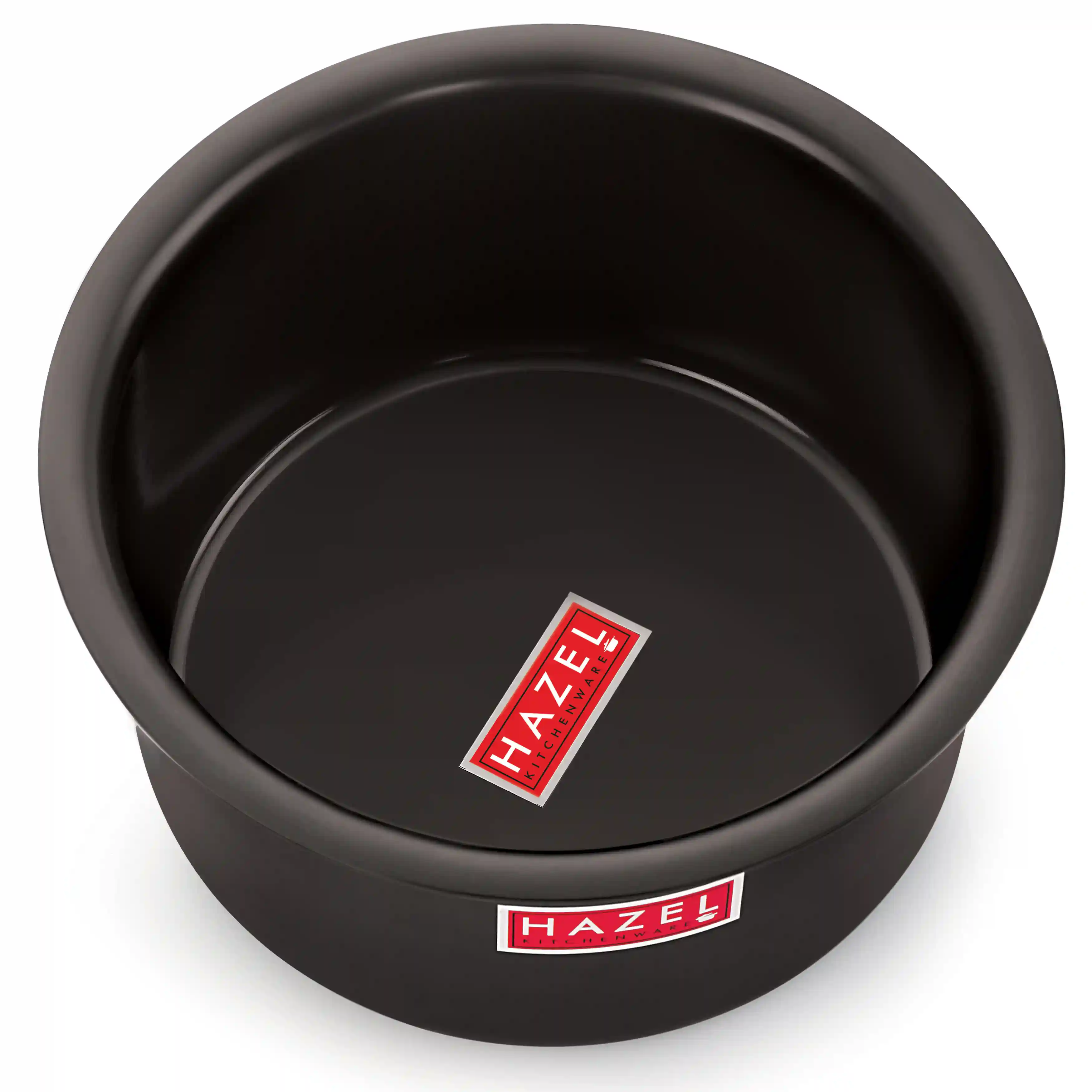 HAZEL Hard Anodised Aluminium Tope with Lid | Hard Anodised Cookware Boiling Tope Patila with Steel Lid Cover for Cooking (Tope Capacity 1100ml, Lid 16.8 cm), Black
