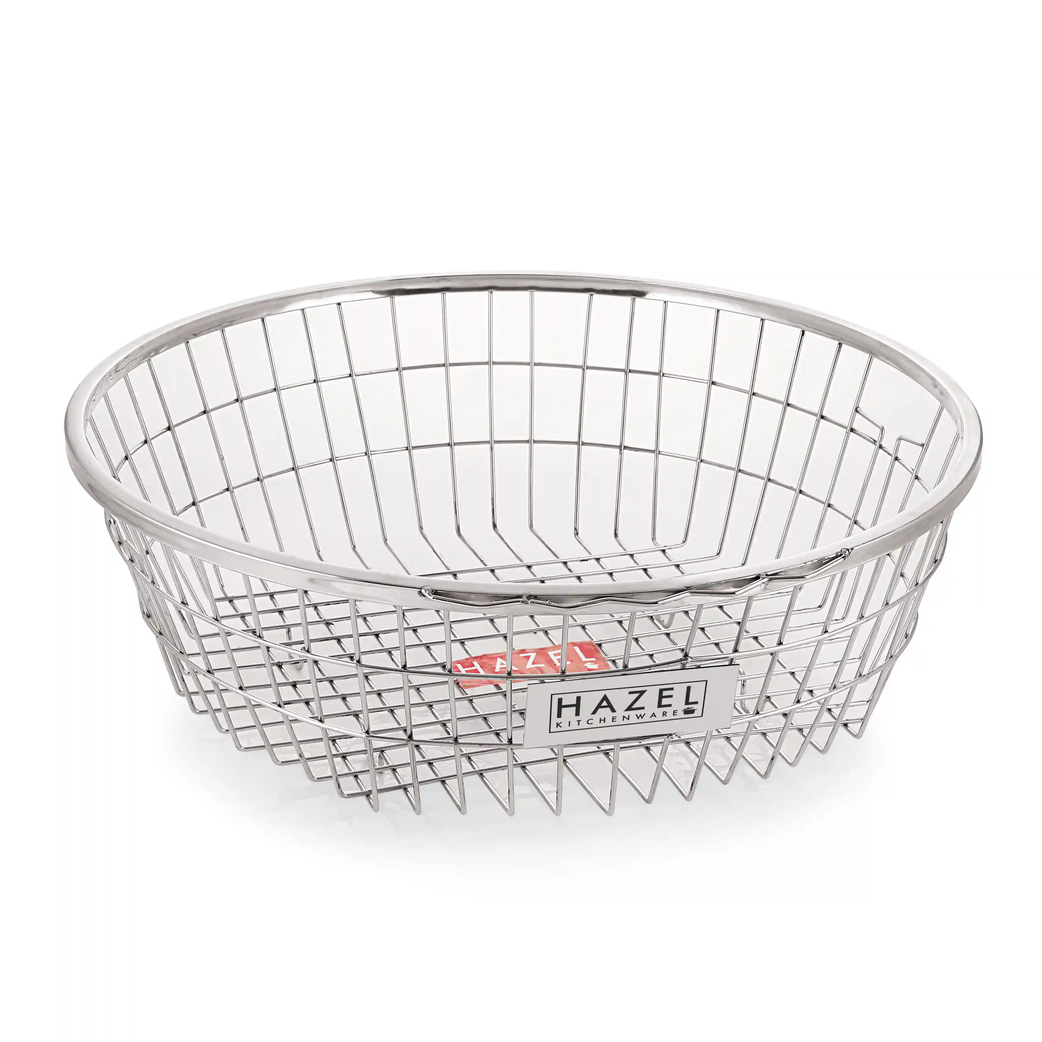 HAZEL Stainless Steel Kitchen Racks I Large Size Utensils Rack for Kitchen I Round Dish Drainer Basket for Kitchen, Silver I Daily Use Kitchen Storage Rack