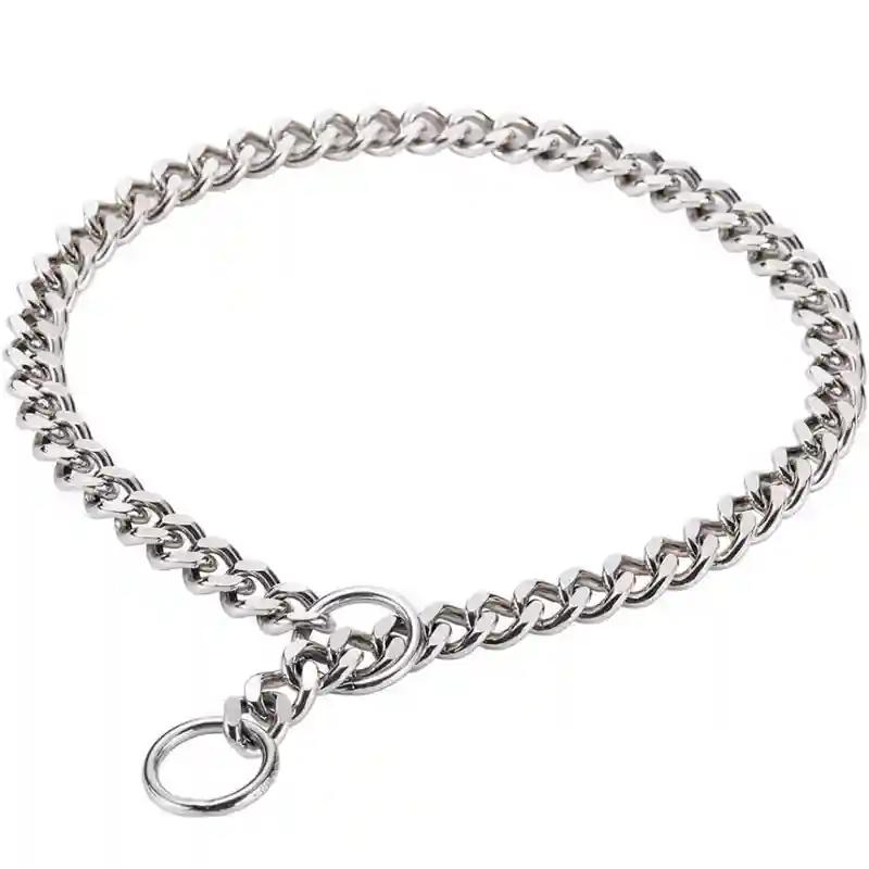 PSK PET MART Chrome Plated Stainless Steel Choke Chain Dog Training Collar (Diamond Cut 10 No. 24 Inch)