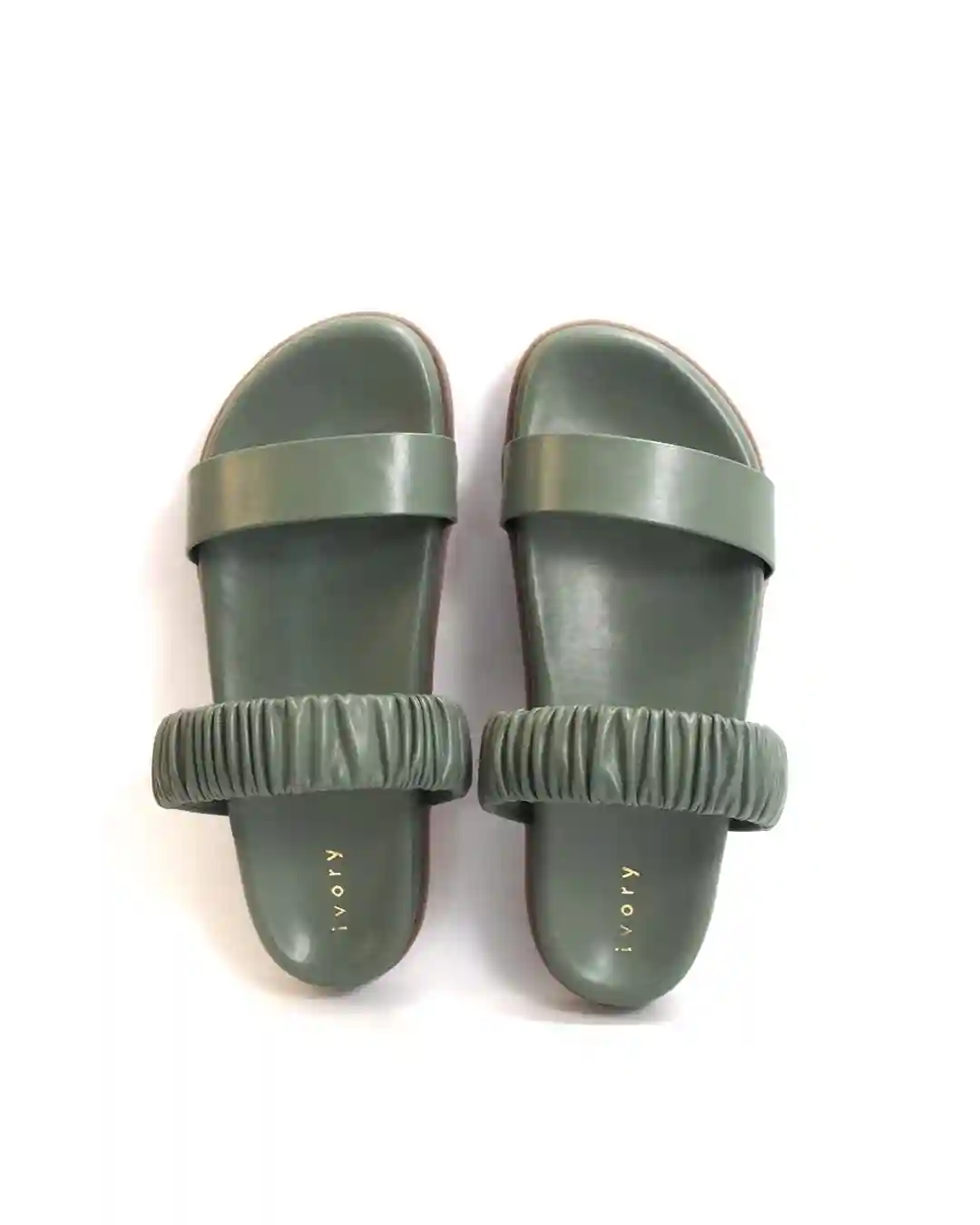 Mae Olive Green Flats For Women (Size - 36)