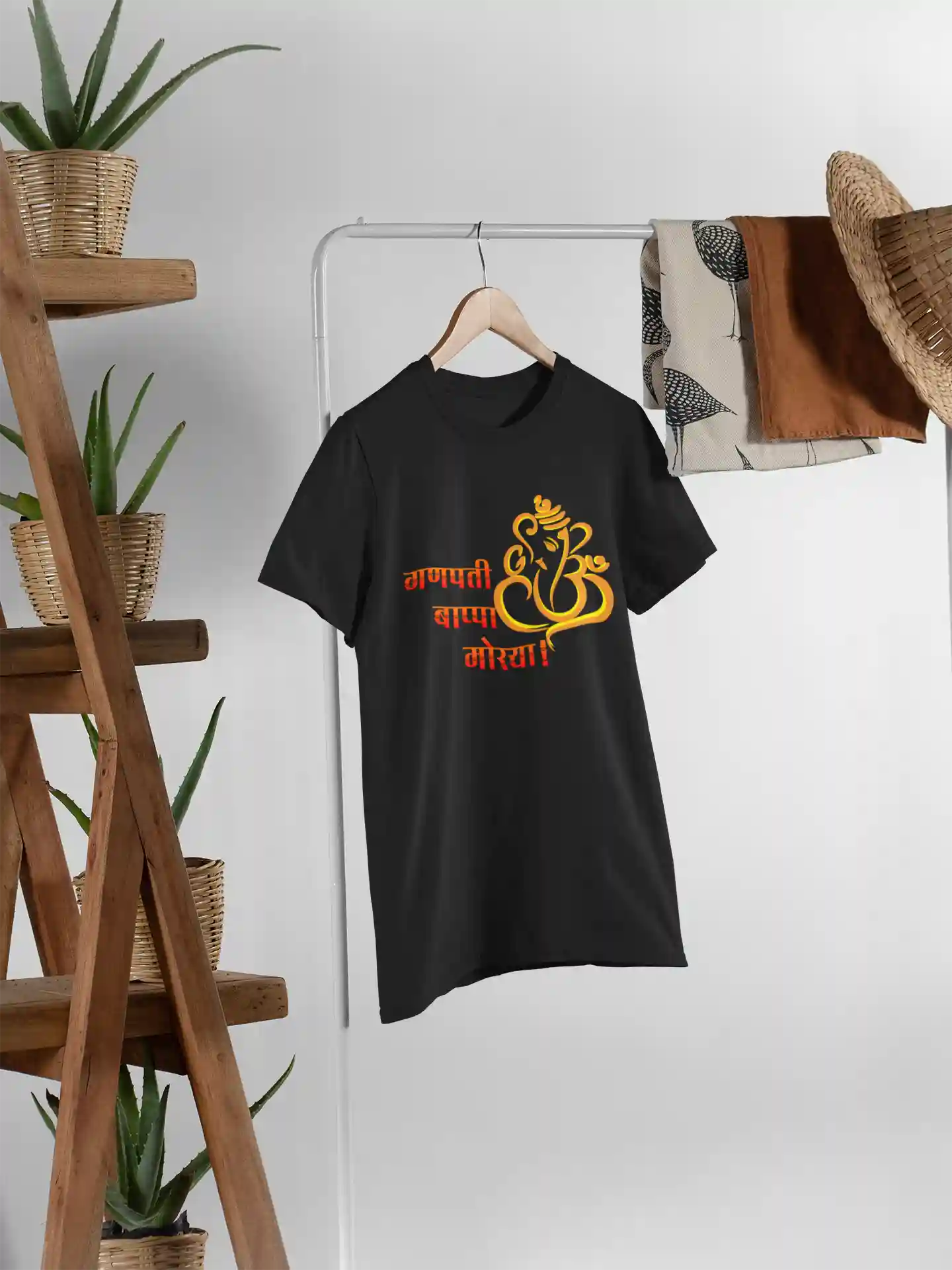 Embrace the Divine in Style - Ganapati Bappa Morya T-Shirt for Men - S (Black)