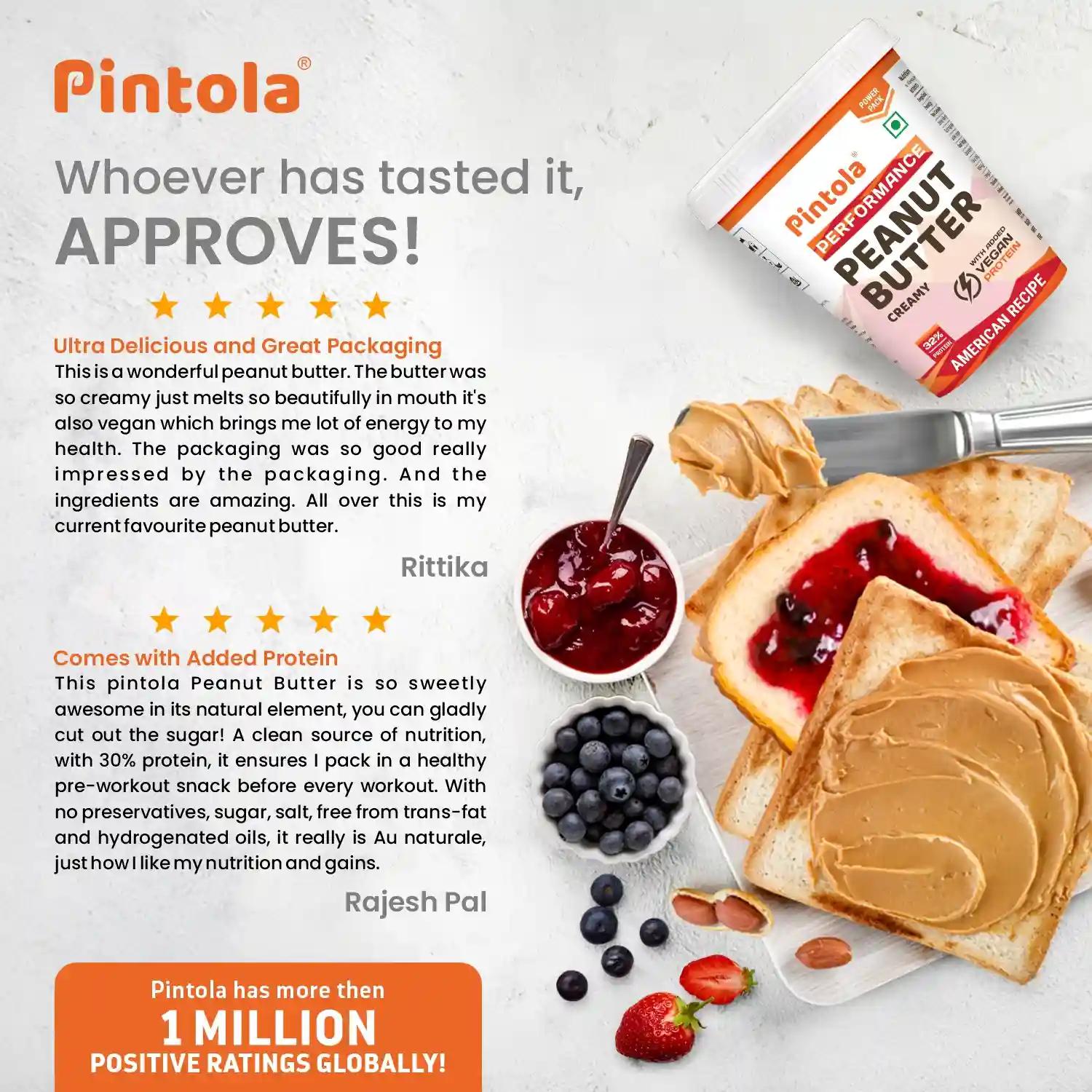 Pintola American Recipe Performance Series Peanut Butter (Creamy) - 510g