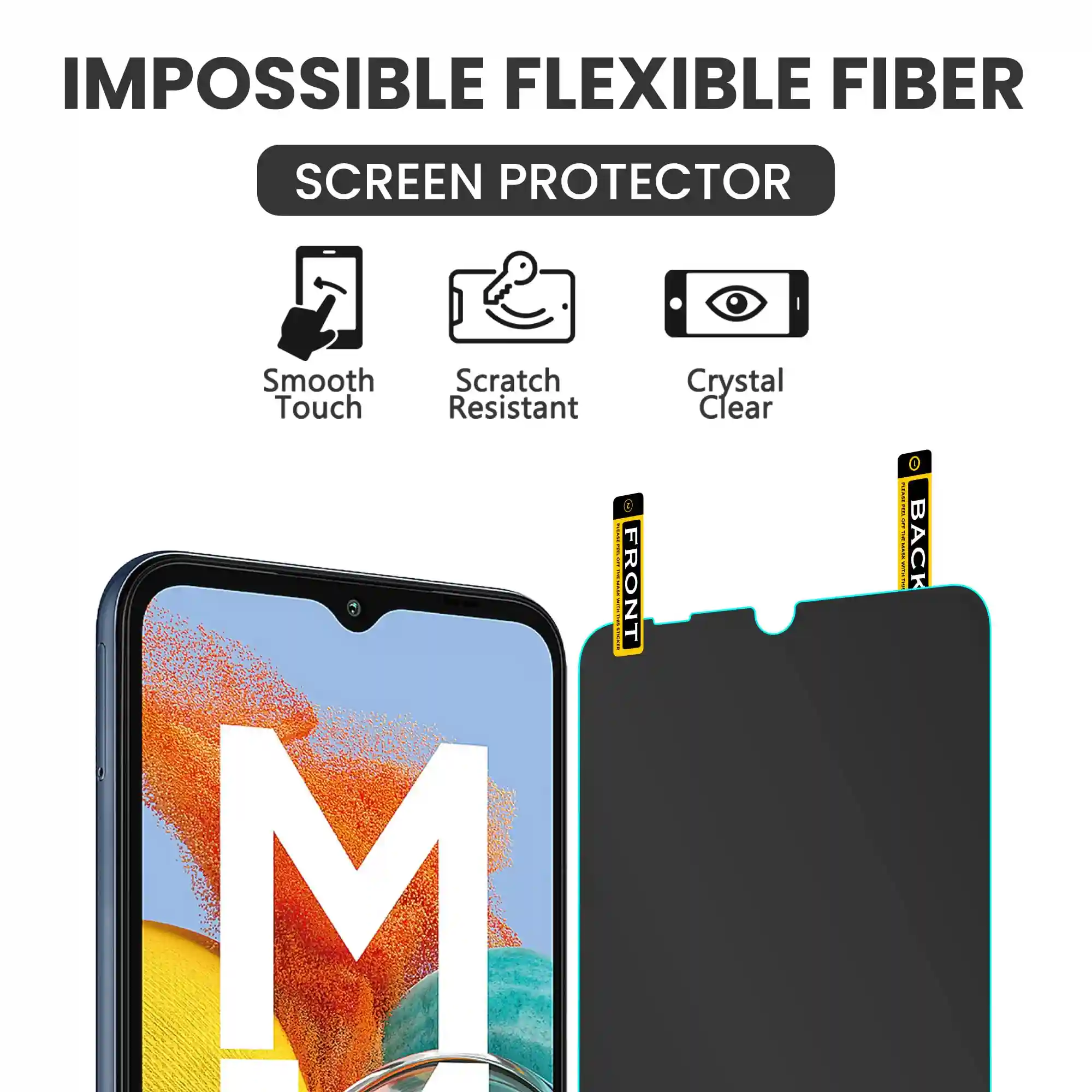 FIRST MART Screen Protector for Samsung Galaxy M14 5G, Samsung A14 5G and Samsung F14 5G - Impossible Fiber Case Friendly Screen Protection & Installation Kit (Gaming Clear)