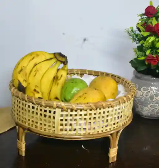 Cane Wood Round Basket