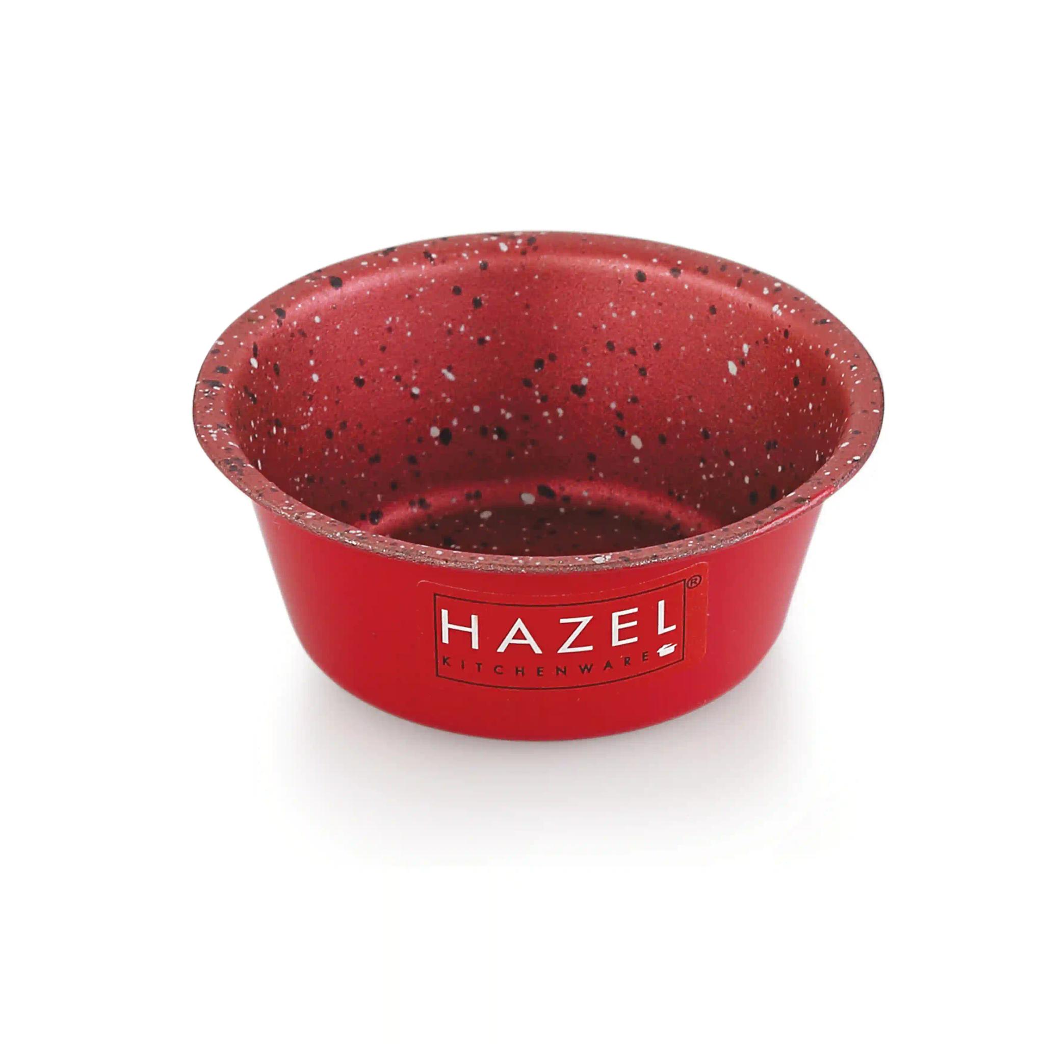 HAZEL Cupcake Mould for Baking Cup Cake | Non Stick Muffin Moulds for Baking Homemade Muffin with Granite Finish | Microwave Safe Mini Cupcake Mould Set of 1, Red