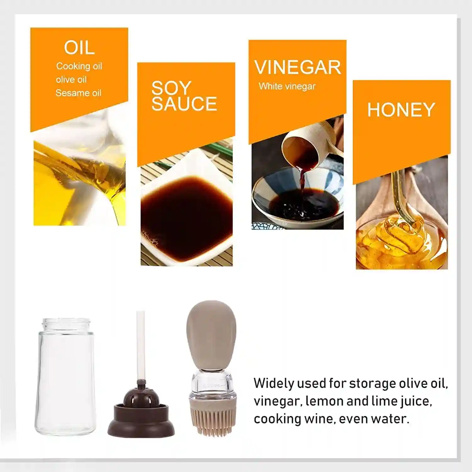 Kunya Glass Oil 2 in 1 Silicone Dropper & Brush Measuring Oil Dispenser (Color Will be Sent as per Stock Availability)