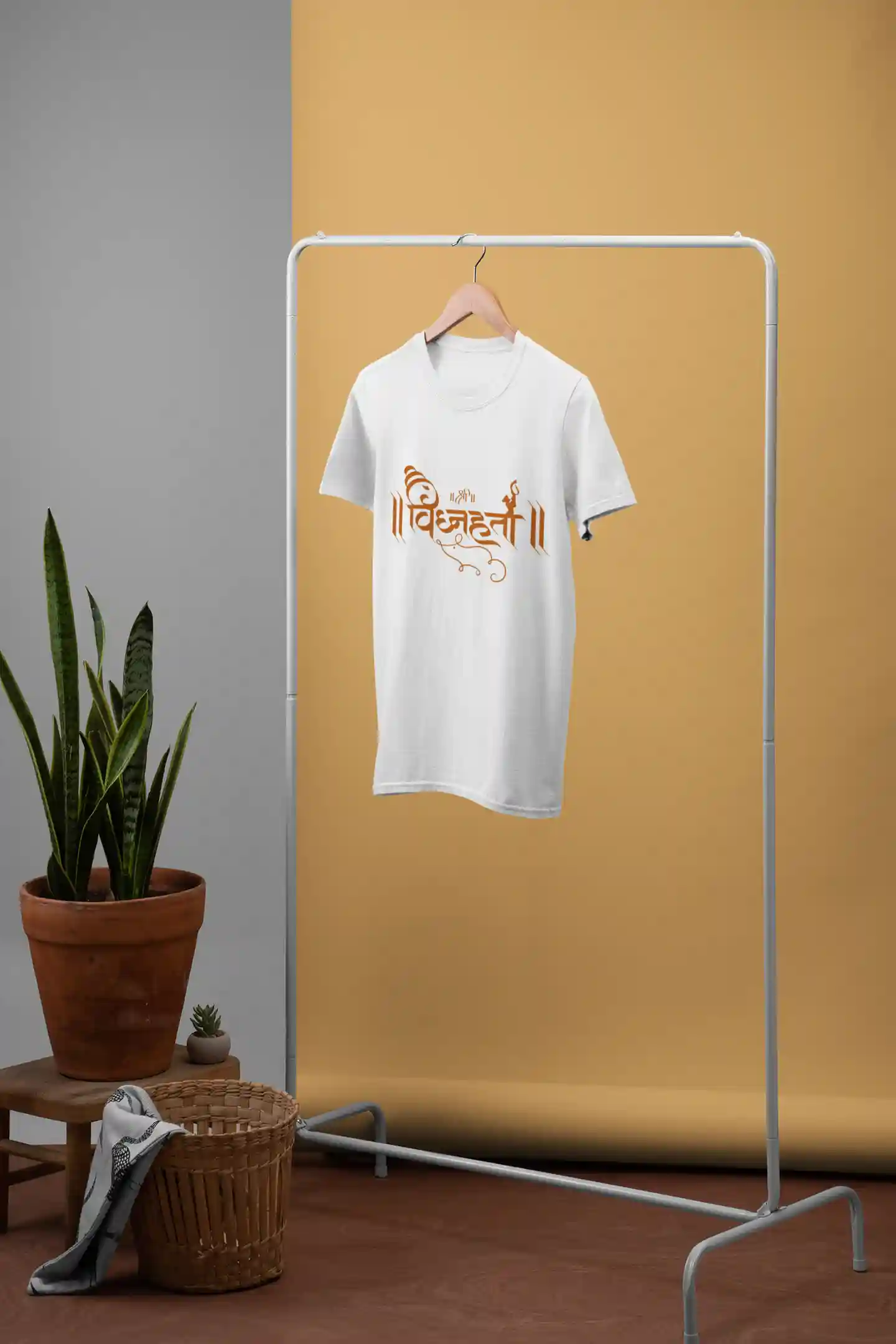 Shree Vighnaharta - Ganapati T-Shirt for Men - S (White)
