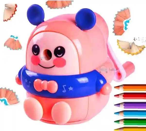 FunBlast Teddy Pencil Sharpener Machine For Kids - Pink