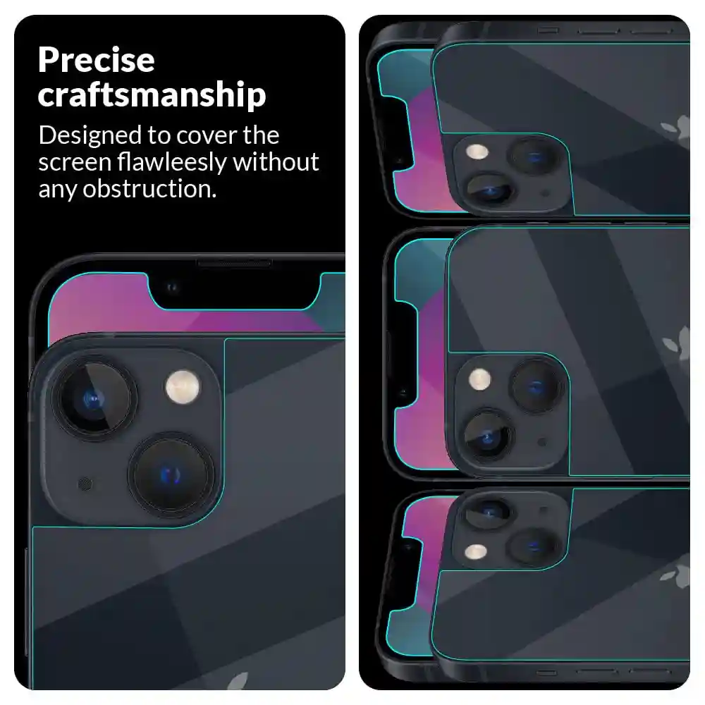 FIRST MART Front and Back Tempered Glass for iPhone 13 Mini (5.42 Inch) Impossible Fiber Case Friendly Screen Protection & Installation Kit | Front and Back Crystal Clear Guard