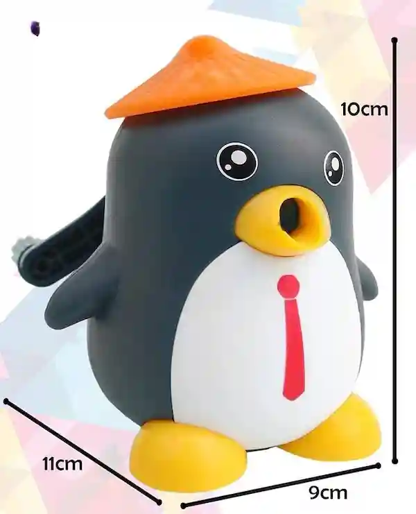 Kunya Penguin Shaped Pencil Sharpener For Kids - Multicolor