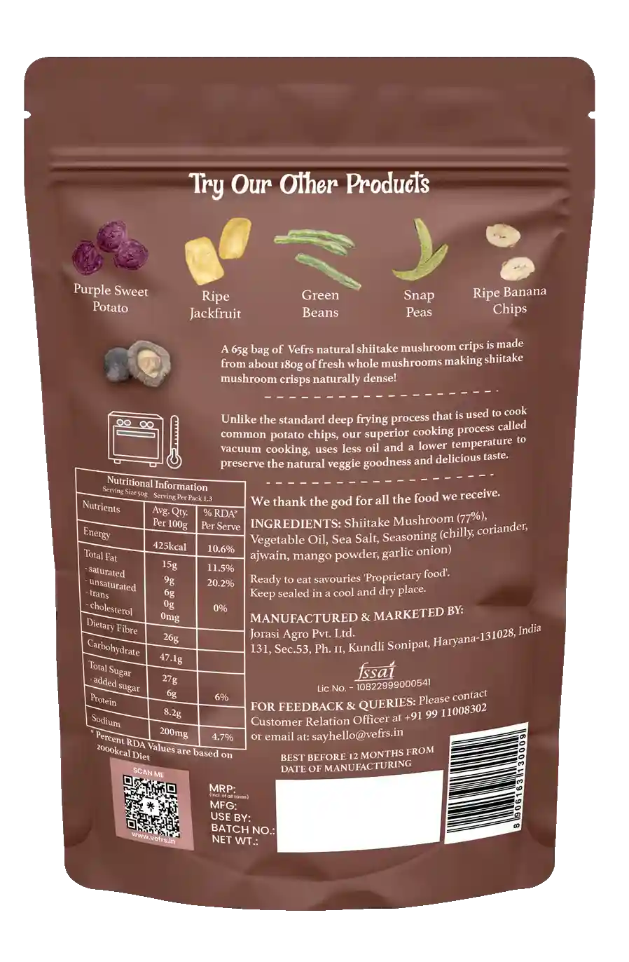 Shiitake Mushroom Crisps - Pack of 3