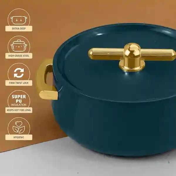 Kunya Elegance Inner Steel Casserole Hot Box BPA Free Advanced P.U. Insulation Keeps Food Hot & Fresh for Long Hours