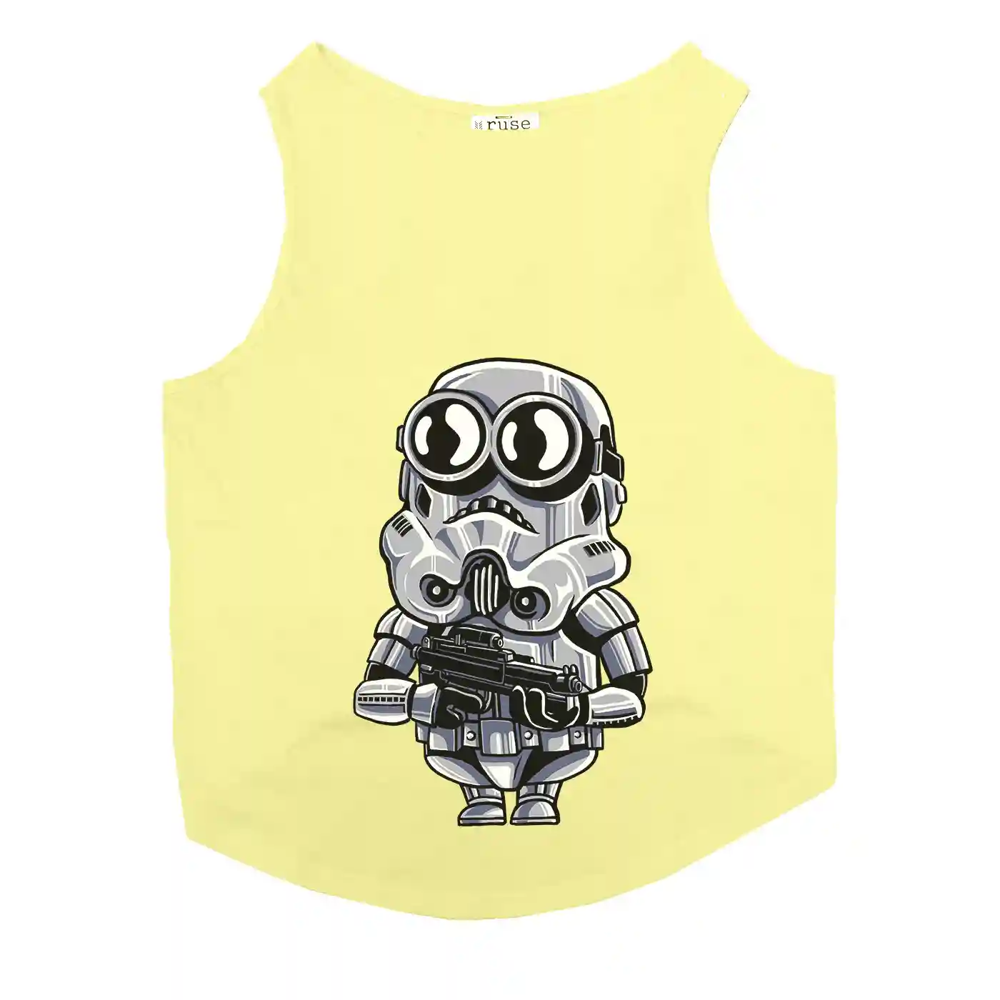 Ruse Cartoon Trooper Printed Dog Round Neck Vest Tank Tees For Dogs - Lemon Yellow