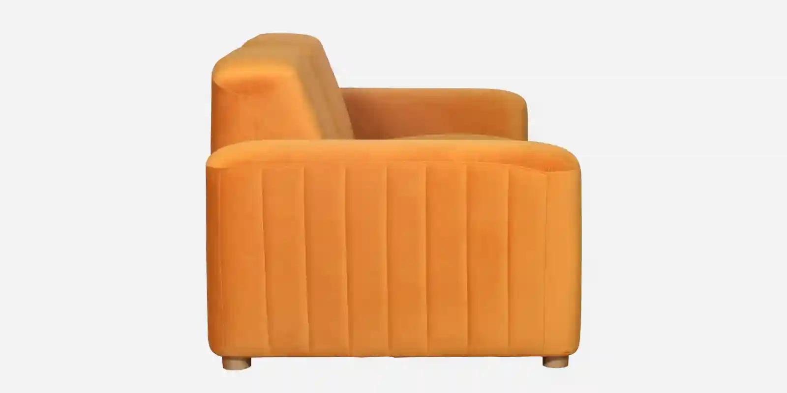 Pine Wood Polyester Fabric 2-Seater Sofa in Orange