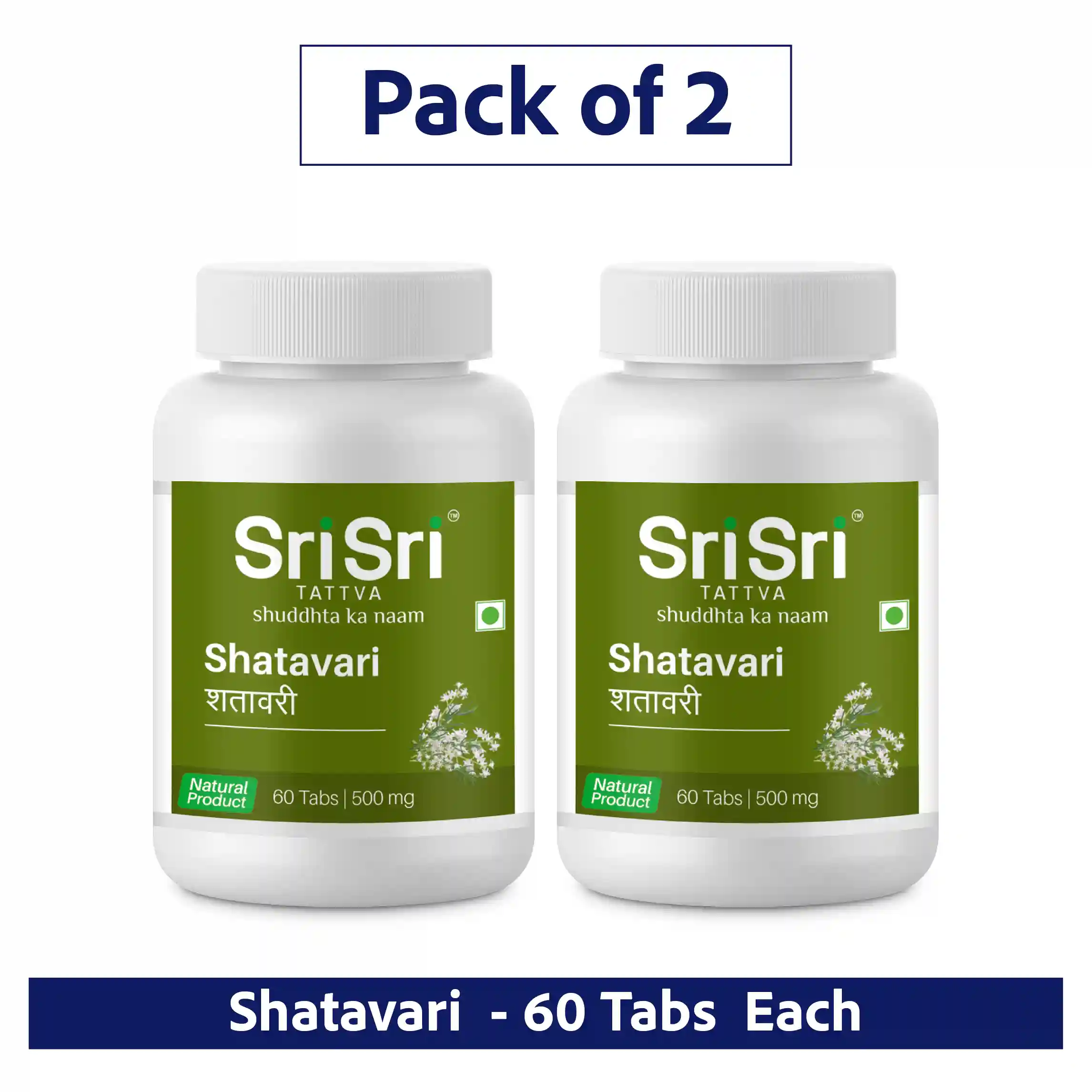 Sri Sri Tattva Shatavari - Complete Women'S Care, 60 Tabs | 500 Mg | Pack Of 2