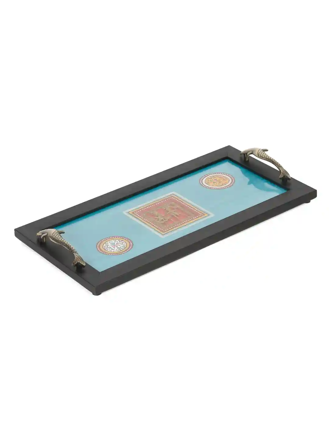 Shilpkara Warli Handpainted Kitchen Decorative Table Top Tray