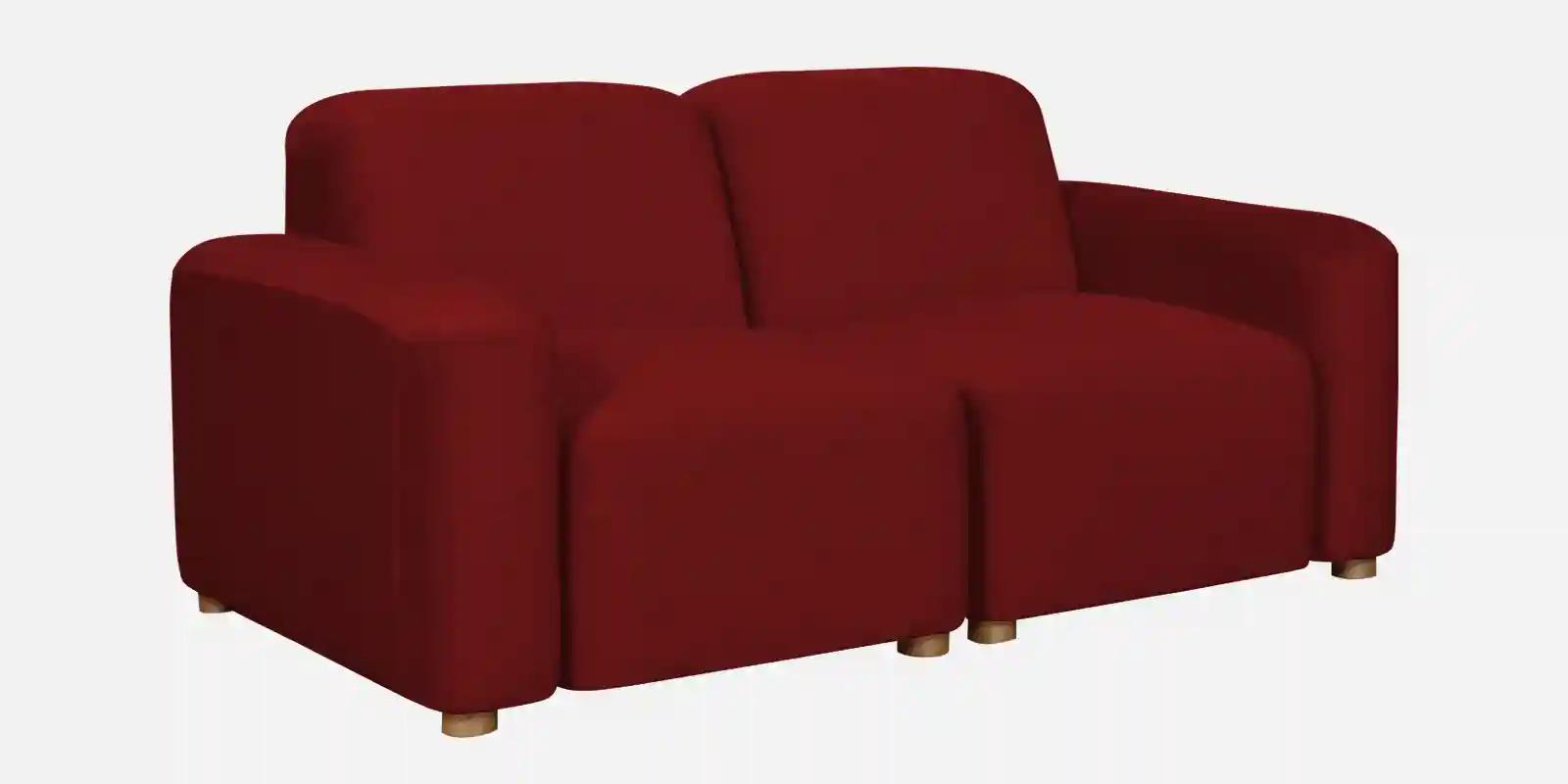 Pine Wood Polyester Fabric Wine Red 2-Seater Sofa