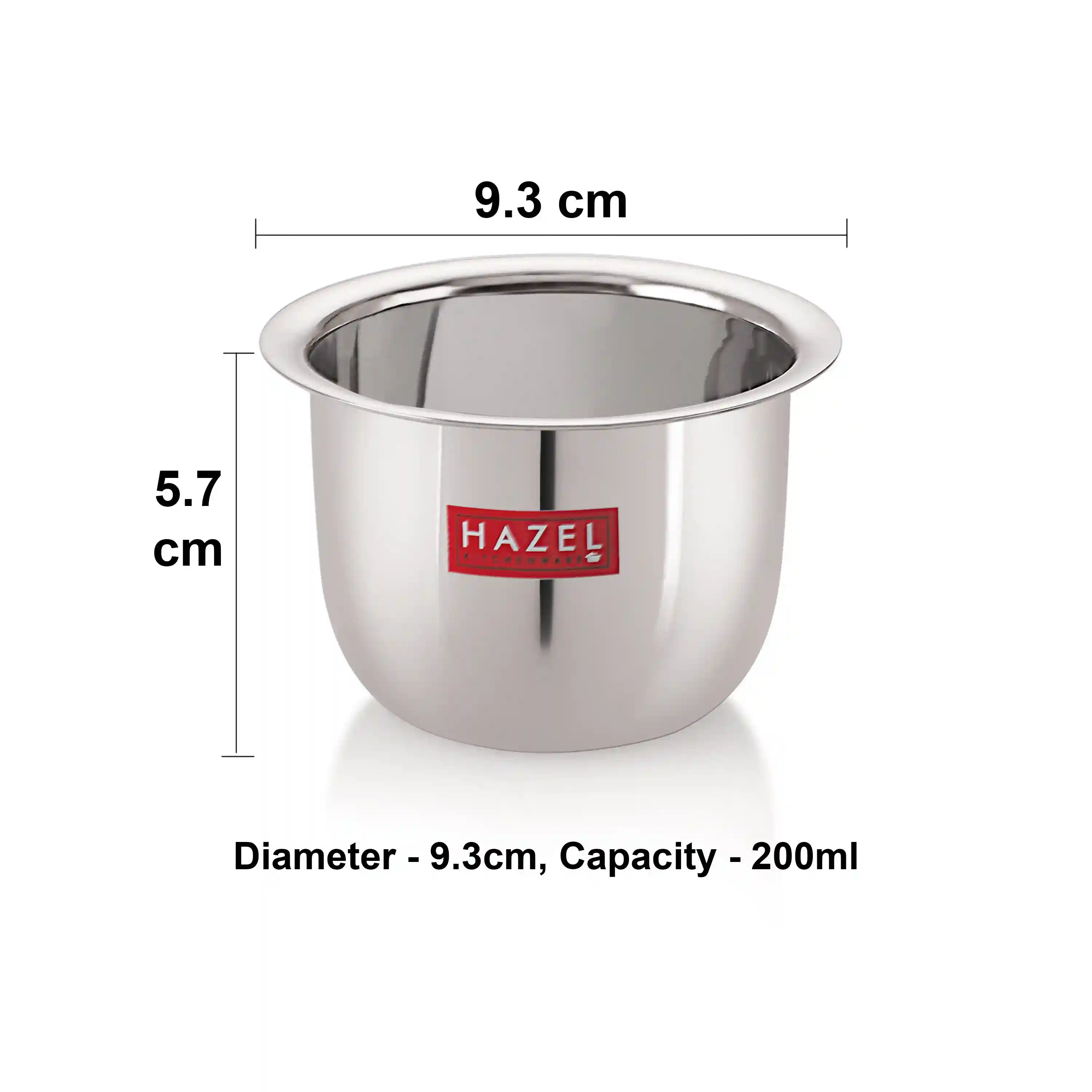 HAZEL Stainless Steel Tea Glasses Mini Traditional Design Coffee Milk Serving Glass Patra Pela, Set of 2, 9.3 cm, 200 ML, Silver