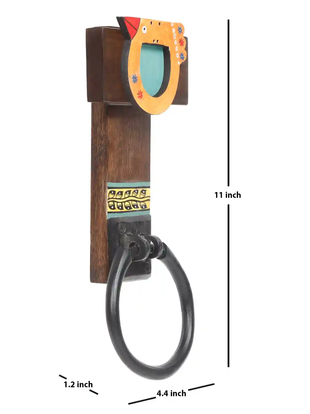 Shilpkara Tribal Bird Handcrafted Towel Ring Holder in Mango Wood