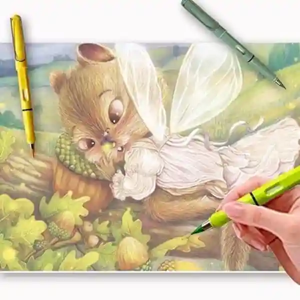 Kunya Inkless Color Pencil Set Kawaii Writing Pen Shape Endless Graphite Nib Pencil For Art School Color Painting Sketch Reusable with Eraser - 12 Pcs