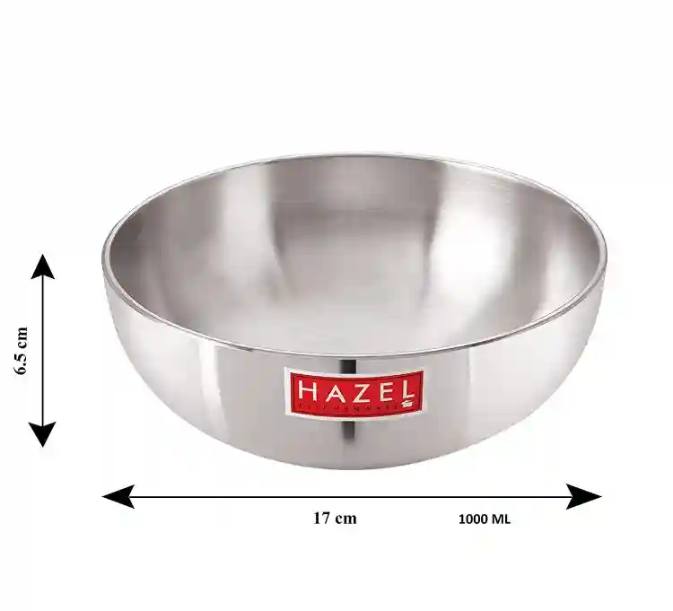HAZEL Aluminium Kadai Without Handle | Aluminium Tasra | Aluminium 4mm Tasra, 1000 ML, Silver