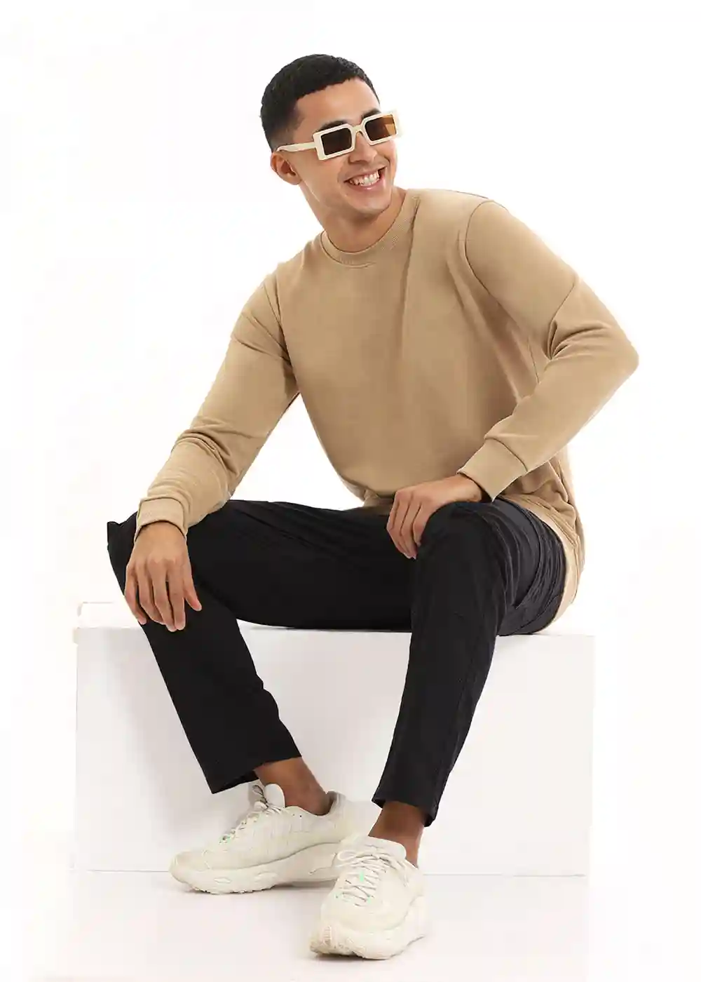 Banana Club Beige Sweatshirt - Small