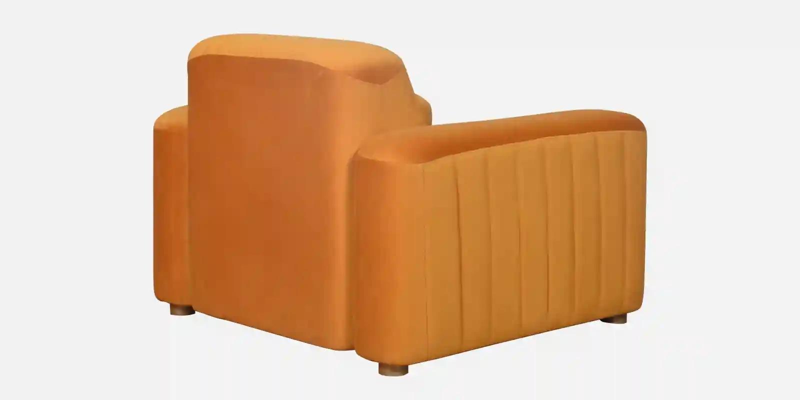 Pine Wood Polyester Fabric 1-Seater Sofa Orange
