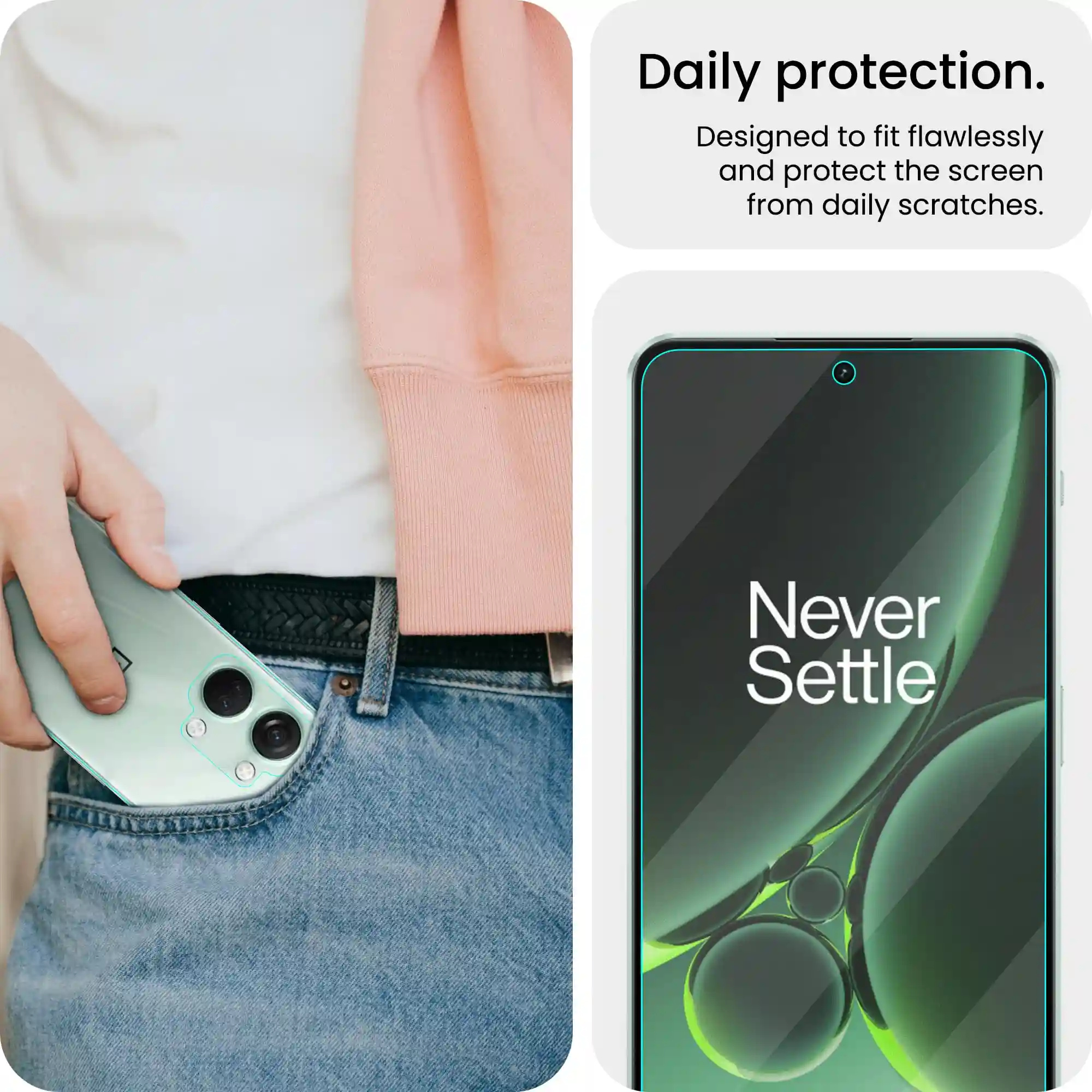 FIRST MART Screen Protector for OnePlus Nord 3 5G - Edge to Edge Front and Back 4 Layer Unbreakable Membrane - Case Friendly Screen Coverage & Installation Kit (Crystal Clear)