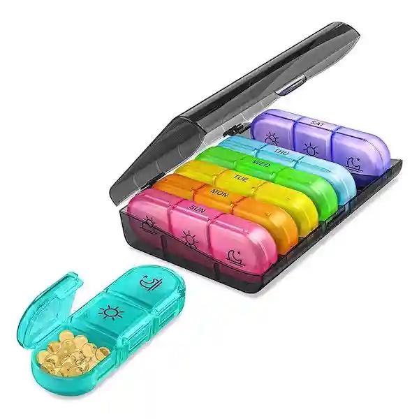 Kunya Portable Medicine Organizer Box Tablets Container Case Travel Pill Box For 07 days 3 Time Weekly Pill, Tablet Organizer Box
