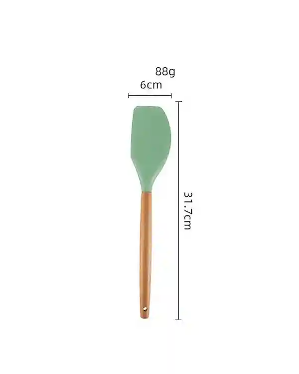 Perfect Pricee Silicone Non Stick Spatula with Wooden Handles (Color Will be Sent as per Stock Availability)