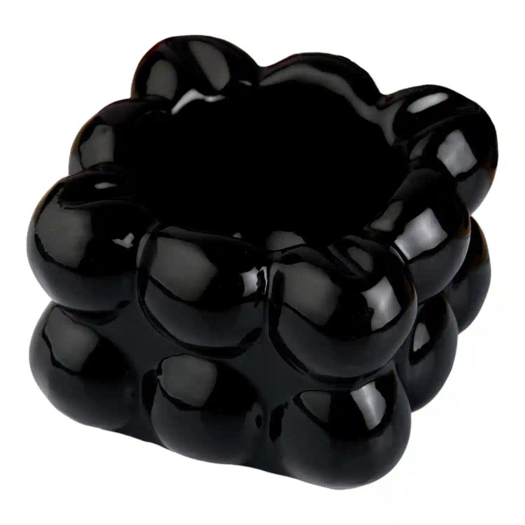 Kookee Groovy Ceramic Ashtray - Unique and Colorful Smoking Accessory with Retro Vibes - Funky Decor for Smokers and Collectors, Black (10759)