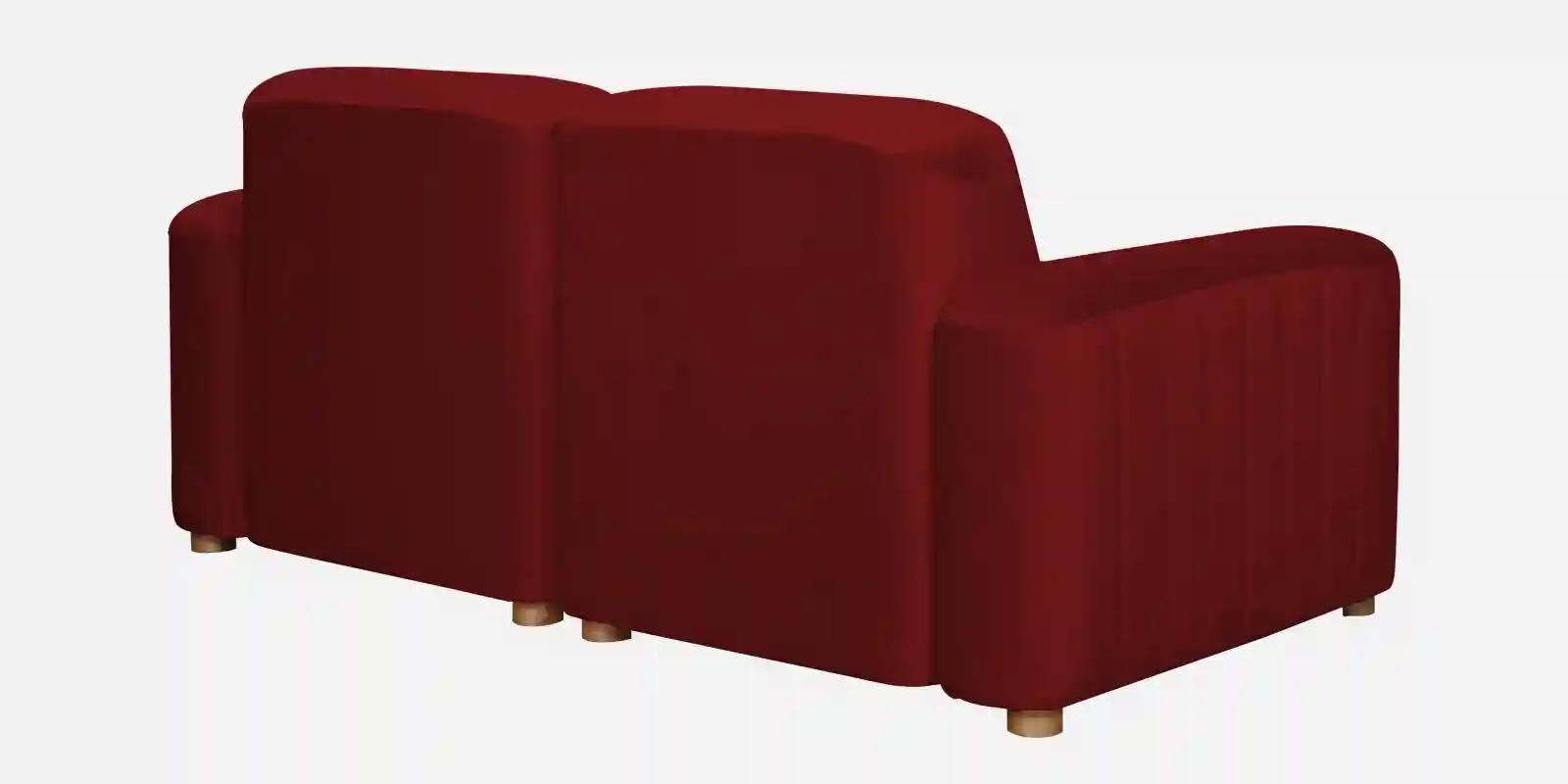 Pine Wood Polyester Fabric Wine Red 2-Seater Sofa