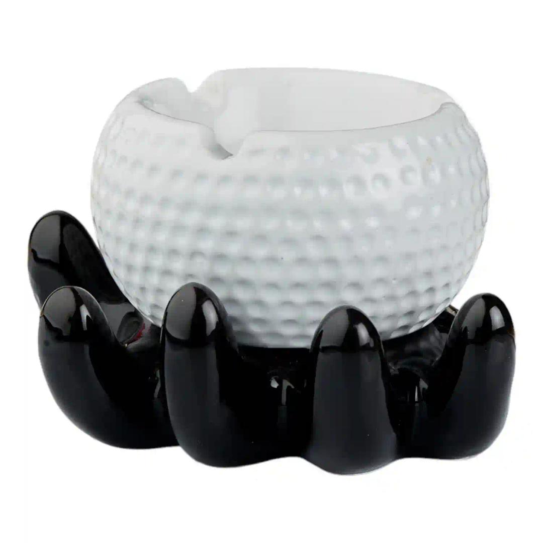 Kookee Groovy Ceramic Ashtray - Unique and Colorful Smoking Accessory with Retro Vibes - Funky Decor for Smokers and Collectors, Black/White (10784)