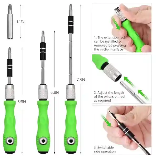 32-in-1 Mini Screwdrivers Set with Case, Precision Screwdriver Kit, 32 in 1 Magnetic Repair Tool Kit, With Flexible Bar, Adjustable Length