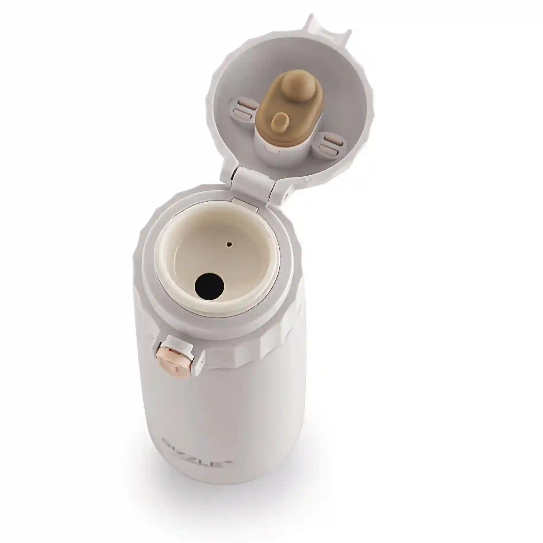 Sizzle Splash Vacuum Insulated Flask Double Wall Hot & Cold Water Bottle with Press Button Mechanism for One Hand Use | 350 ML | Fits Easily in Hand Bags & Lunch Bags | Grey