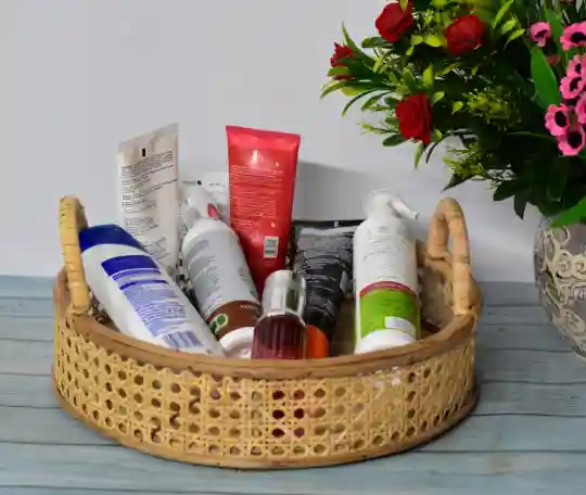Cane Wood Round Basket