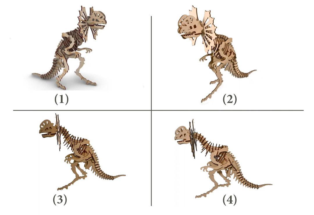 3D Model of dilophosaurus dinosaur in form of puzzle DIY KIT