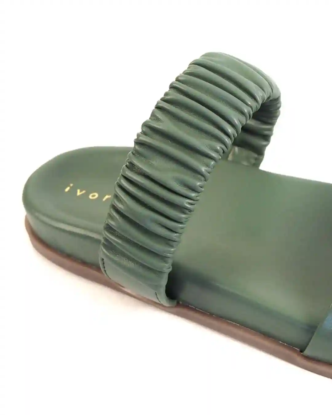 Mae Olive Green Flats For Women (Size - 36)