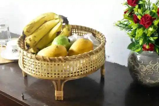 Cane Wood Round Basket