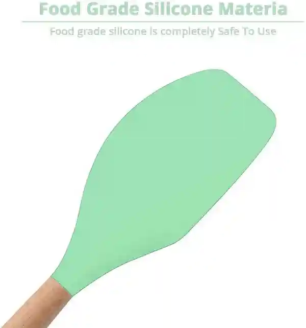 Perfect Pricee Silicone Non Stick Spatula with Wooden Handles (Color Will be Sent as per Stock Availability)