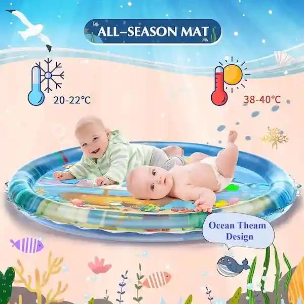 Ji and Ja Infant Toy Gift Activity Play Mat Baby Toddlers Inflatable Water Floor Mat Children Growth Activity Tool